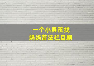 一个小男孩找妈妈普法栏目剧