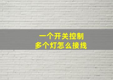 一个开关控制多个灯怎么接线