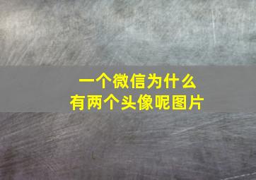 一个微信为什么有两个头像呢图片