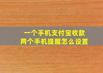 一个手机支付宝收款两个手机提醒怎么设置