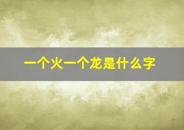 一个火一个龙是什么字