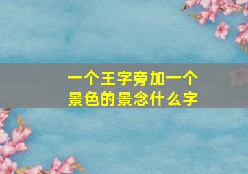 一个王字旁加一个景色的景念什么字