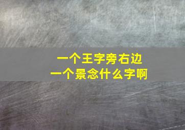 一个王字旁右边一个景念什么字啊