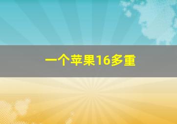 一个苹果16多重