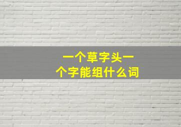 一个草字头一个字能组什么词