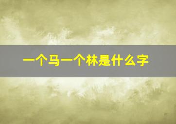 一个马一个林是什么字