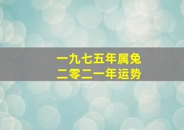 一九七五年属兔二零二一年运势