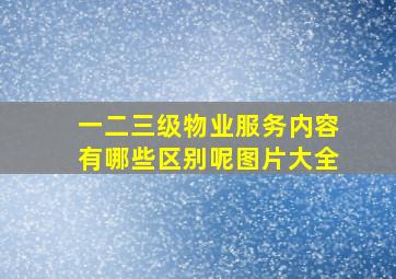 一二三级物业服务内容有哪些区别呢图片大全