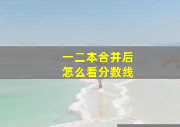 一二本合并后怎么看分数线