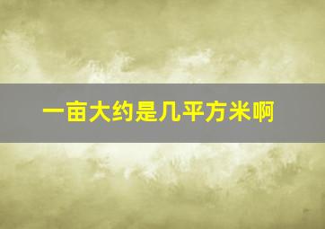 一亩大约是几平方米啊