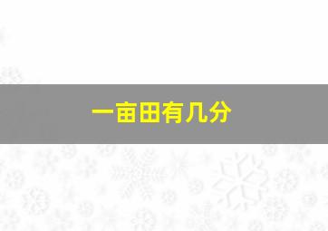 一亩田有几分