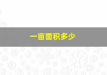 一亩面积多少