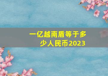 一亿越南盾等于多少人民币2023