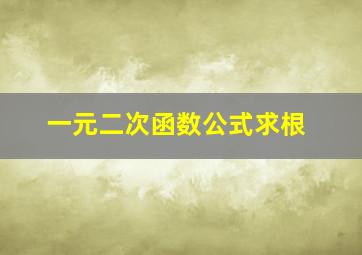 一元二次函数公式求根