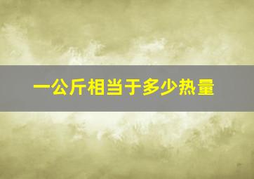 一公斤相当于多少热量