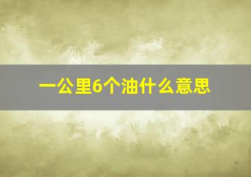 一公里6个油什么意思