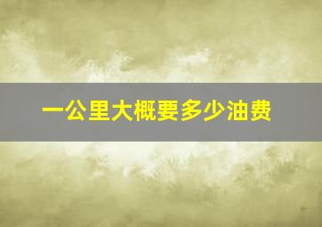 一公里大概要多少油费