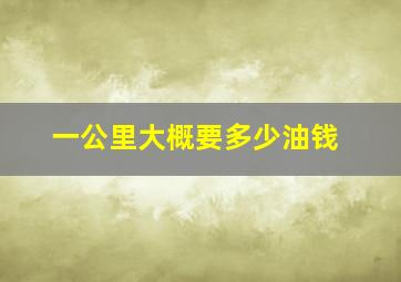 一公里大概要多少油钱