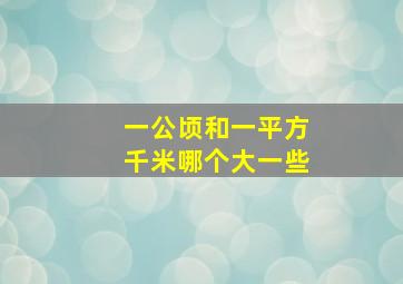 一公顷和一平方千米哪个大一些