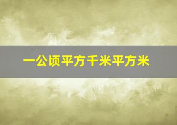 一公顷平方千米平方米