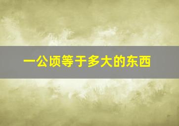 一公顷等于多大的东西