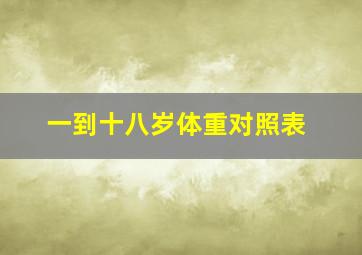 一到十八岁体重对照表