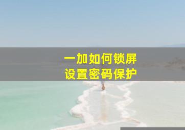 一加如何锁屏设置密码保护