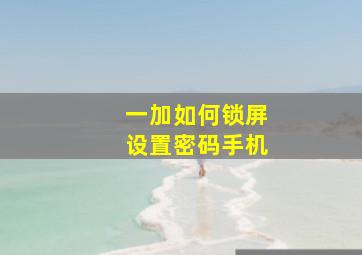 一加如何锁屏设置密码手机