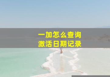 一加怎么查询激活日期记录