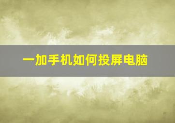 一加手机如何投屏电脑