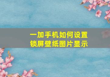 一加手机如何设置锁屏壁纸图片显示