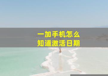 一加手机怎么知道激活日期