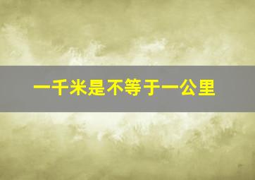 一千米是不等于一公里