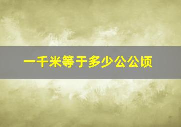 一千米等于多少公公顷