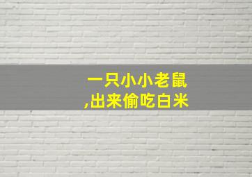 一只小小老鼠,出来偷吃白米