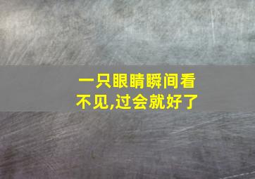 一只眼睛瞬间看不见,过会就好了