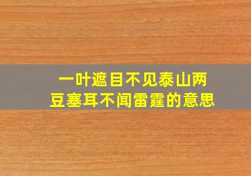 一叶遮目不见泰山两豆塞耳不闻雷霆的意思