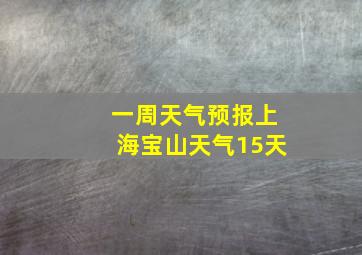 一周天气预报上海宝山天气15天