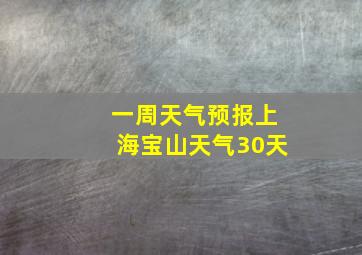 一周天气预报上海宝山天气30天