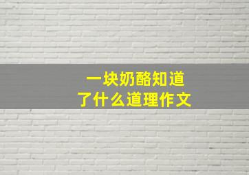 一块奶酪知道了什么道理作文