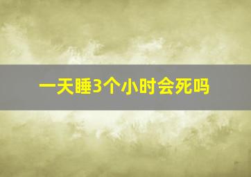 一天睡3个小时会死吗