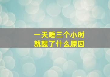 一天睡三个小时就醒了什么原因