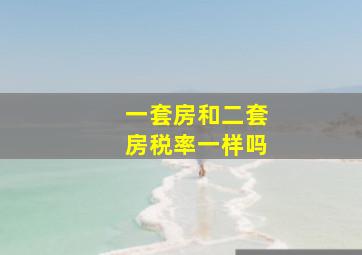 一套房和二套房税率一样吗