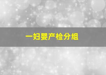 一妇婴产检分组