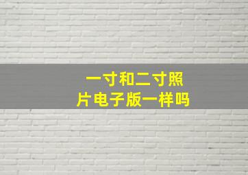 一寸和二寸照片电子版一样吗