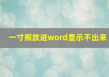 一寸照放进word显示不出来