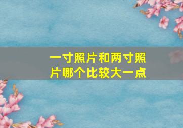 一寸照片和两寸照片哪个比较大一点