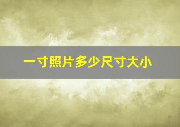 一寸照片多少尺寸大小