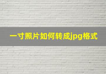 一寸照片如何转成jpg格式