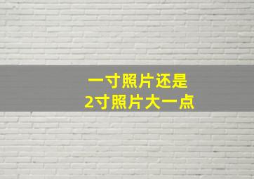 一寸照片还是2寸照片大一点